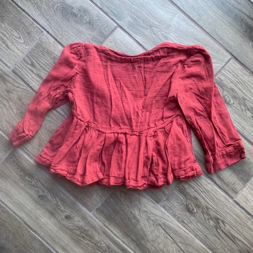 Free People Rust Cropped Ruffle Top XS - Picture 5 of 5